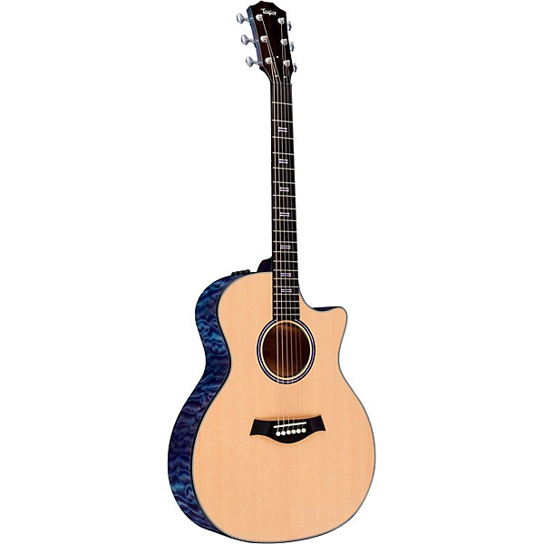 Taylor Custom Grand Auditorium #11152 Sitka Spruce and AA-Quilted Maple Acoustic-Electric Guitar Transparent Purple