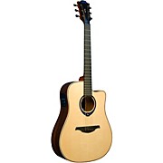 Lag Guitars Tramontane Hyvibe Thv30dce Dreadnought Acoustic-Electric Smart Guitar Natural for sale