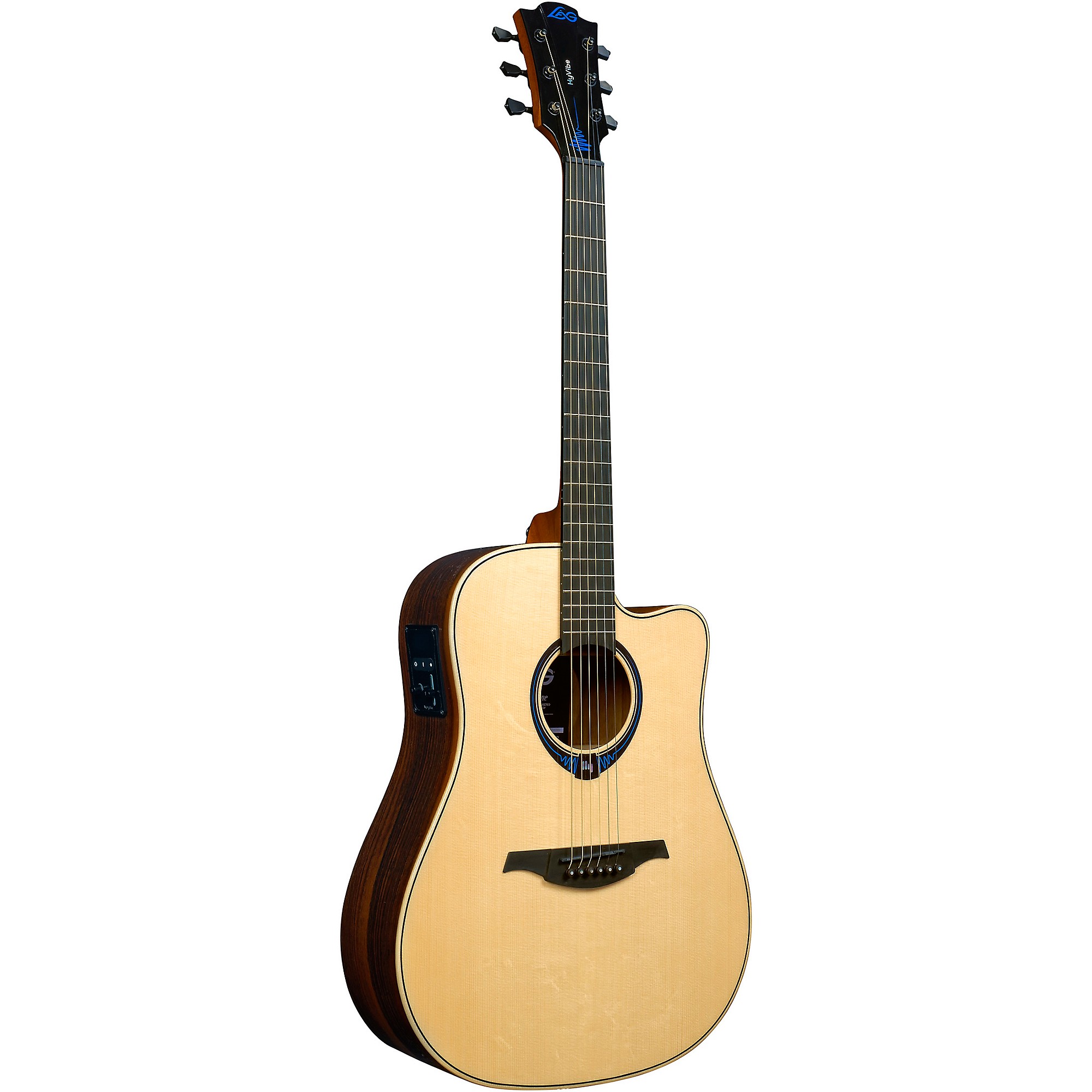 Lag Guitars Tramontane HyVibe THV30DCE Dreadnought Acoustic-Electric Smart  Guitar Natural