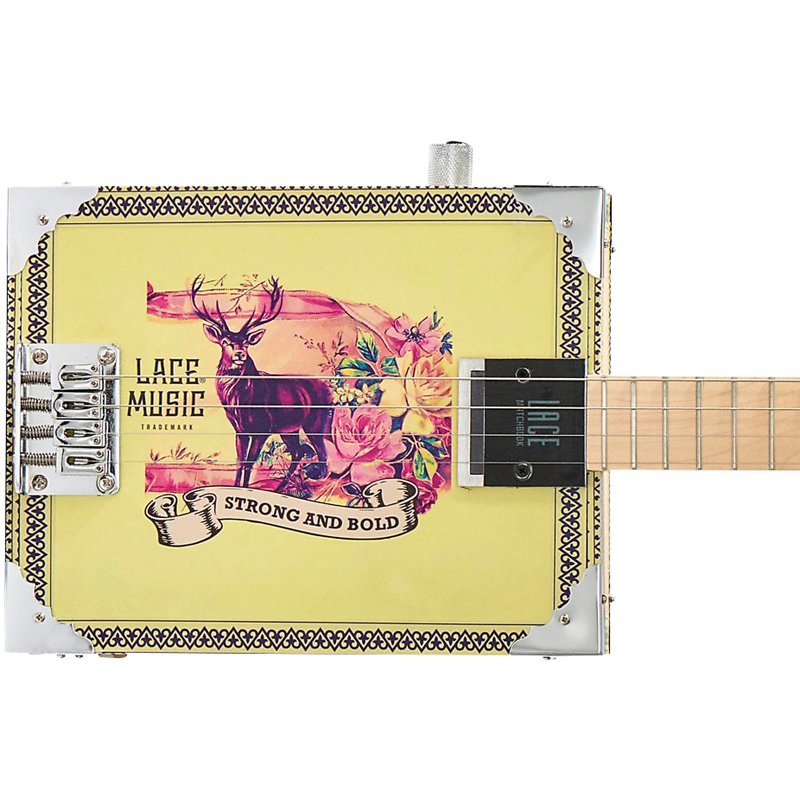 Lace Cigar Box Guitar Americana 4-string guitare électrique