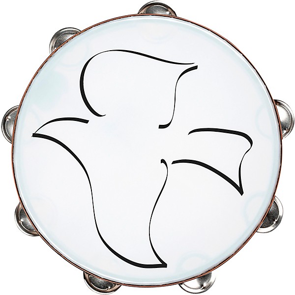 MEINL Gospel Praise and Worship Church Tambourine with Dove Graphic and Double Row Steel Jingles