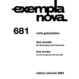 Sikorski Duo Sonata Alto Saxophone and Cello (Exempla Nova 681) Score & Parts by Gubaidulina