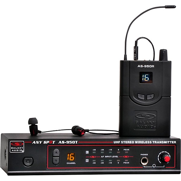 Open Box Galaxy Audio AS-950 In-Ear Wireless System Level 1 518-554 MHz Black