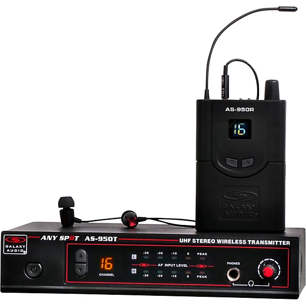 Open Box Galaxy Audio AS-950 In-Ear Wireless System Level 1 470-789 MHz Black
