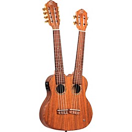 Ortega HYDRA Double Neck 4-String & 8-String Tenor Acoustic-Electric Ukulele Satin Natural