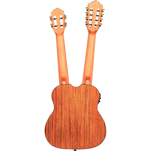 Ortega HYDRA Double Neck 4-String & 8-String Tenor Acoustic-Electric Ukulele Satin Natural
