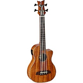 Ortega Caiman-GB-GB Lizard Series Acoustic-Electric Ukulele-Bass Gloss Natural