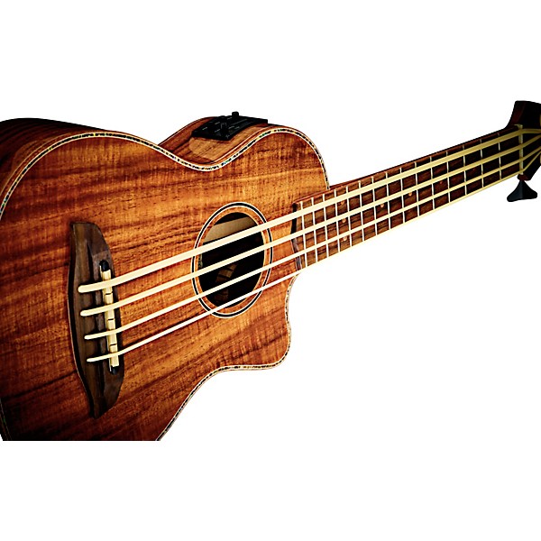 Ortega Caiman-GB-GB Lizard Series Acoustic-Electric Ukulele-Bass Gloss Natural
