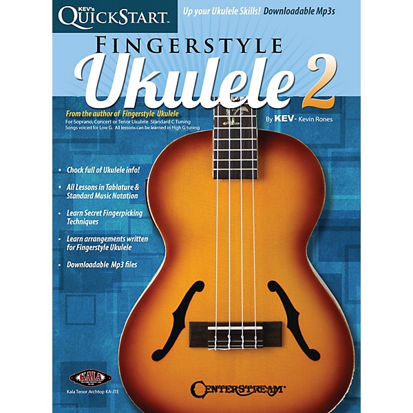 Centerstream Publishing Kev's QuickStart for Fingerstyle Ukulele - Volume 2 For Soprano, Concert or Tenor Ukuleles Book/On...