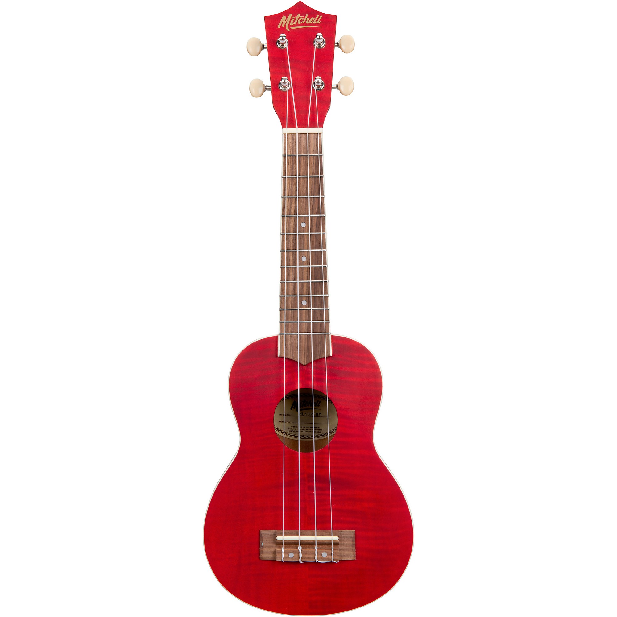 Mitchell MU45F Exotic Soprano Ukulele Flamed Maple Cherry | Guitar