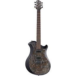 Relish Guitars Mary One Electric Guitar Black Burl Ash/Black Edge