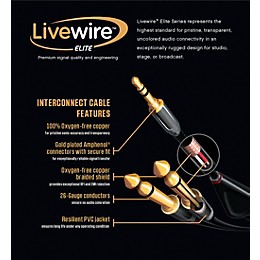 Livewire Elite Headphone Extension Cable 3.5 mm TRS Male to 3.5 mm TRS Female 25 ft. Black