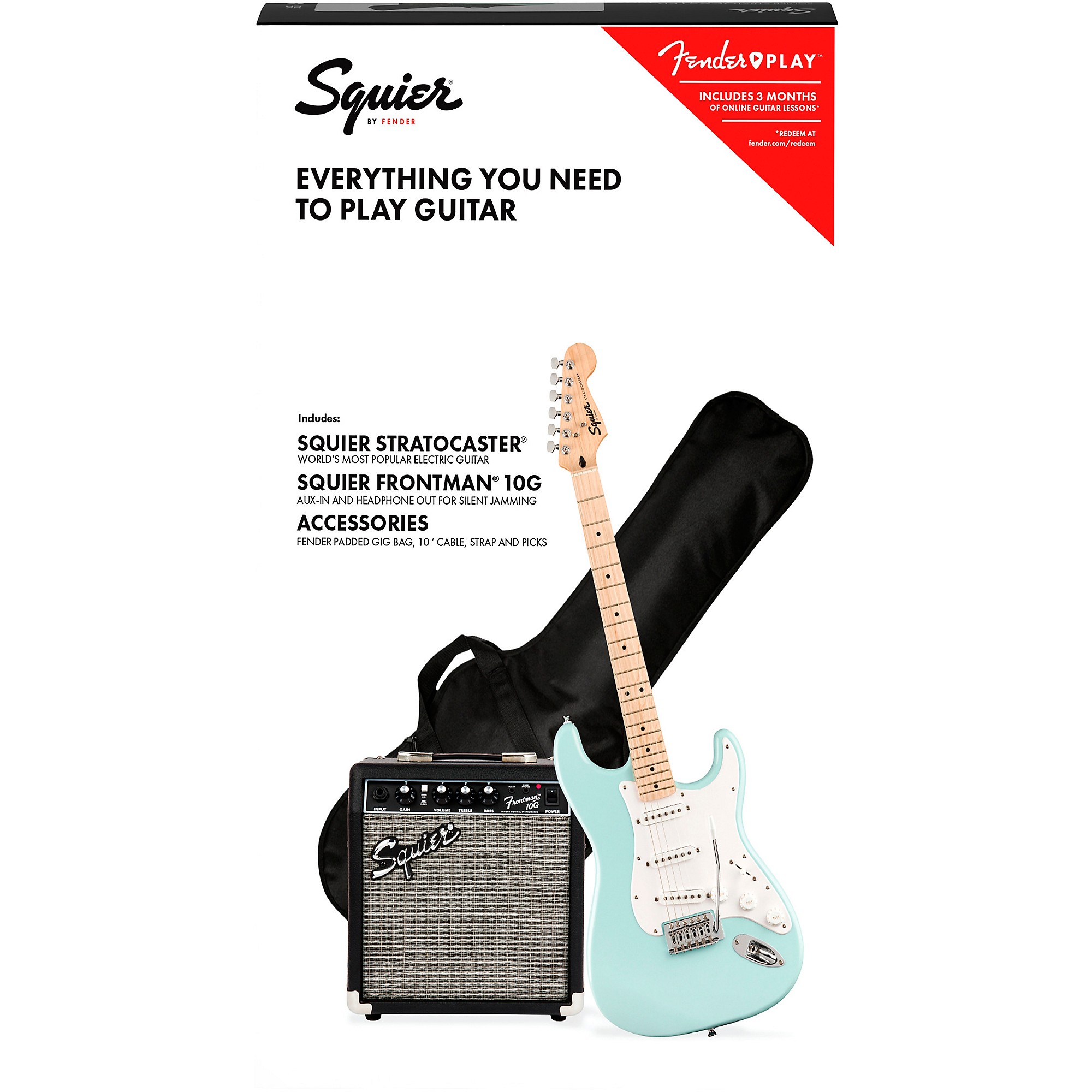 【特別特価】Fender Squier Stratocaster Amazon.com: Fender Squier 24-Inch Short Scale Strat Pack