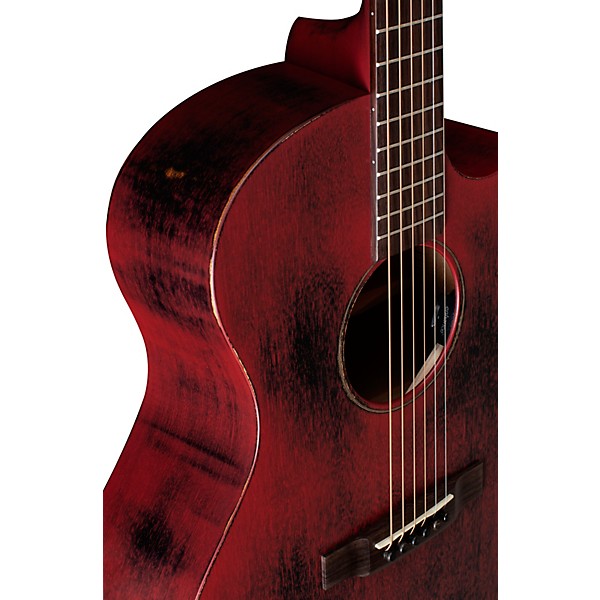 Open Box Martin Special Grand Performance Cutaway 15ME Streetmaster Style Acoustic-Electric Guitar Level 2 Weathered Red 1...