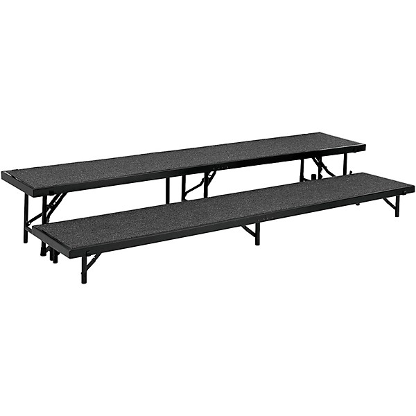 National Public Seating 2 Level Straight Standing Choral Riser (18"x96") Grey Carpet