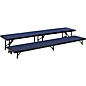 National Public Seating 2 Level Straight Standing Choral Riser (18"x96") Blue Carpet thumbnail