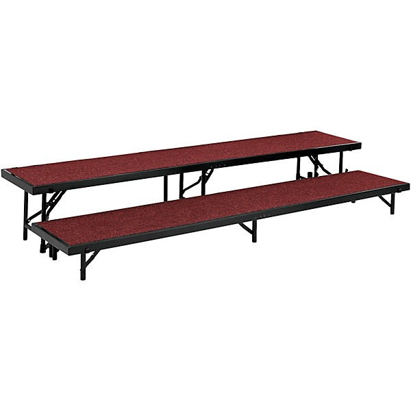 National Public Seating 2 Level Straight Standing Choral Riser (18"x96") Red Carpet