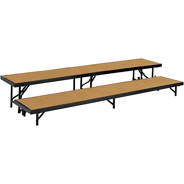 National Public Seating 2 Level Straight Standing Choral Riser (18"x96") Hardwood Floor