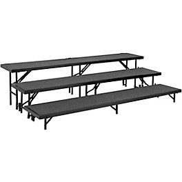 National Public Seating 3 Le... National Public Seating 3 Level Straight Standing Choral Riser (18"x96" Platform) Grey Carpet