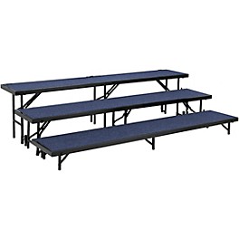 National Public Seating 3 Le... National Public Seating 3 Level Straight Standing Choral Riser (18"x96" Platform) Blue Carpet