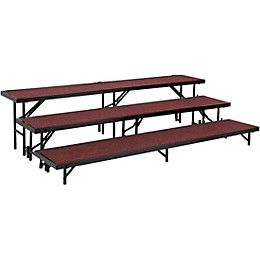 National Public Seating 3 Level Straight Standing Choral Riser (18"x96" Platform) Red Carpet
