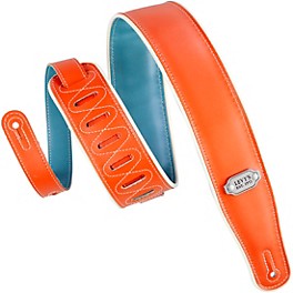 Levy's M26VCP-ORG_TEL 2 3/4" Wide Orange / Teal Vinyl Guitar Strap