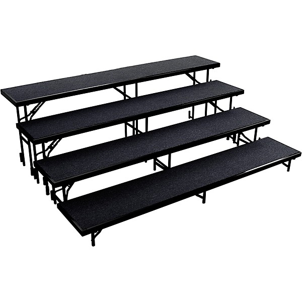 National Public Seating 4 Level Straight Standing Choral Riser (18"x96" Platform) Black Carpet