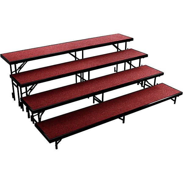 National Public Seating 4 Level Straight Standing Choral Riser (18"x96" Platform) Red Carpet