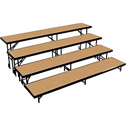 National Public Seating 4 Level Straight Standing Choral Riser (18"x96" Platform) Hardwood Floor