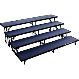 National Public Seating 4 Level Straight Standing Choral Riser (18"x96" Platform) Blue Carpet