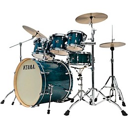 TAMA Superstar Classic Exotix 7-Piece Shell Pack With 22" Bass Drum Gloss Sapphire Lacebark Pine