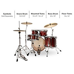 TAMA Superstar Classic Exotix 5-Piece Shell Pack With 22" Bass Drum Gloss Garnet Lacebark Pine