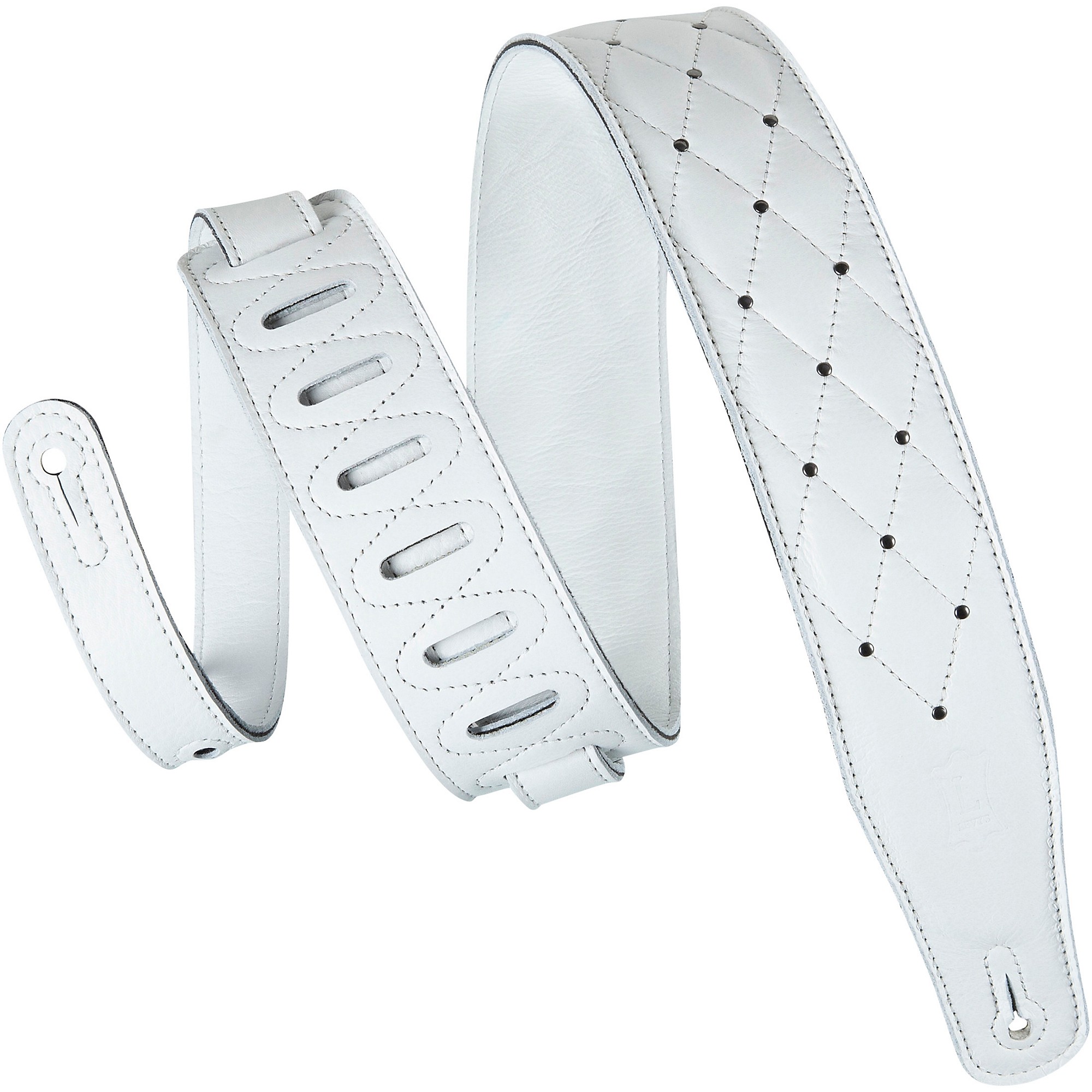 Levy's MG26DS '' White Garment Leather Guitar Strap | Guitar Center