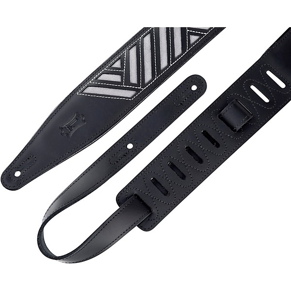 Clearance Levy's MC317DCO 2.5" Black Chrome-Tan Leather Guitar Strap