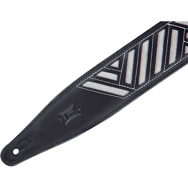 Clearance Levy's MC317DCO 2.5" Black Chrome-Tan Leather Guitar Strap