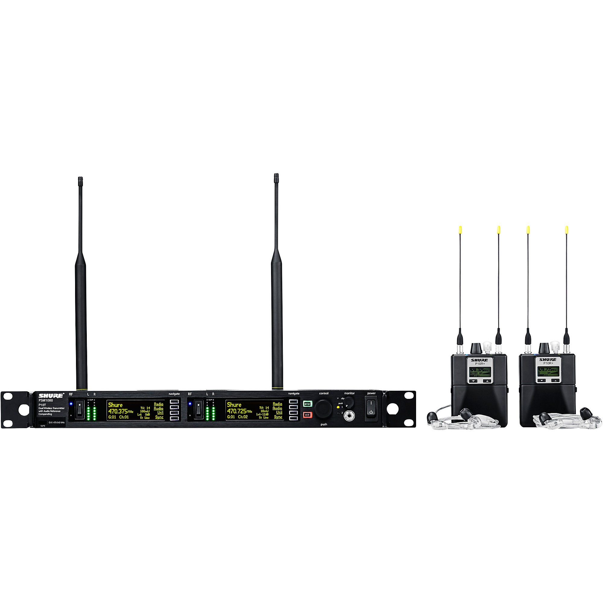Shure PSM1000 Personal Monitor System With Dual Transmitter, Two