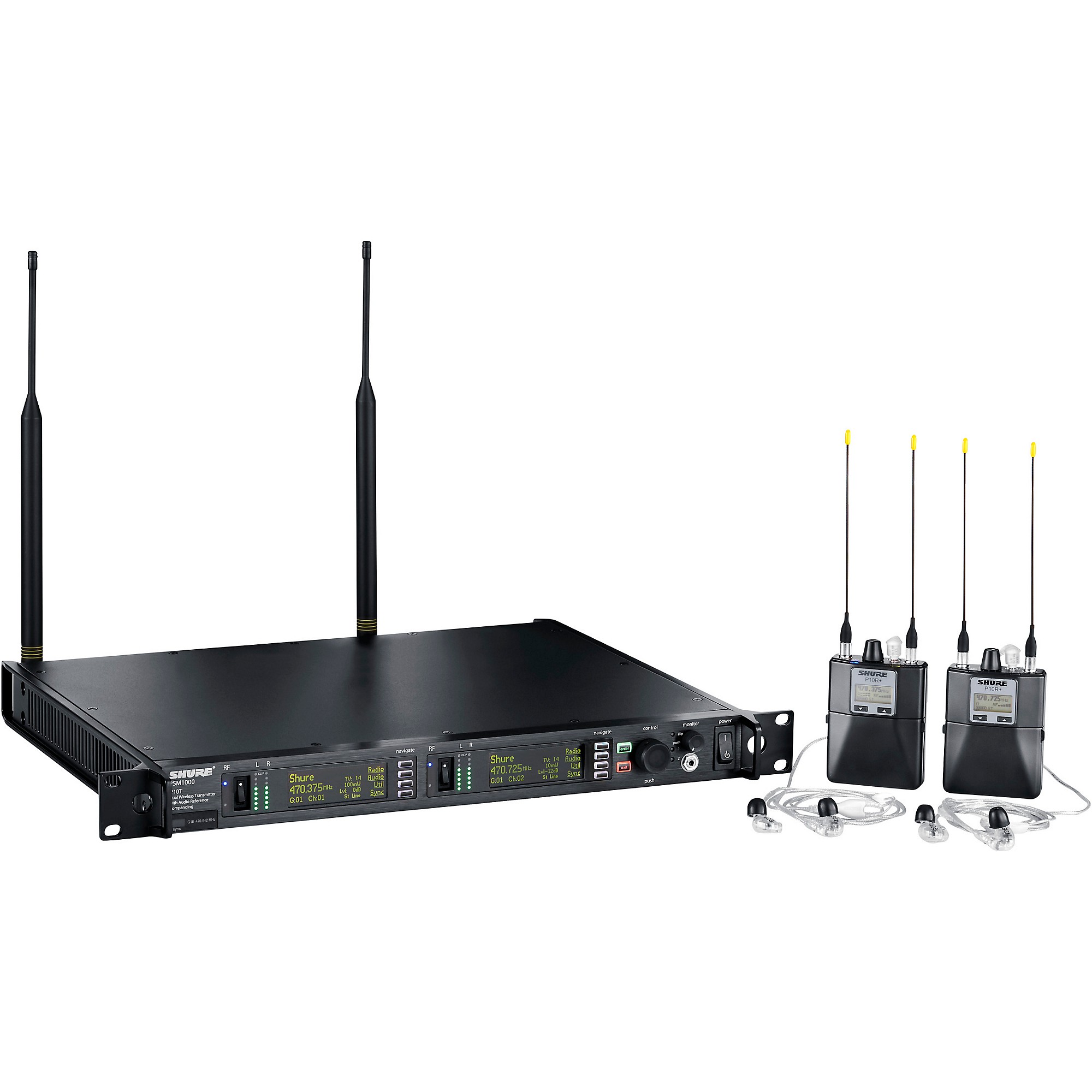 SHURE P10R ワイヤレス受信機　PSM1000 G10J PA Shure PSM1000 Personal Monitor System With Dual Transmitter, Two