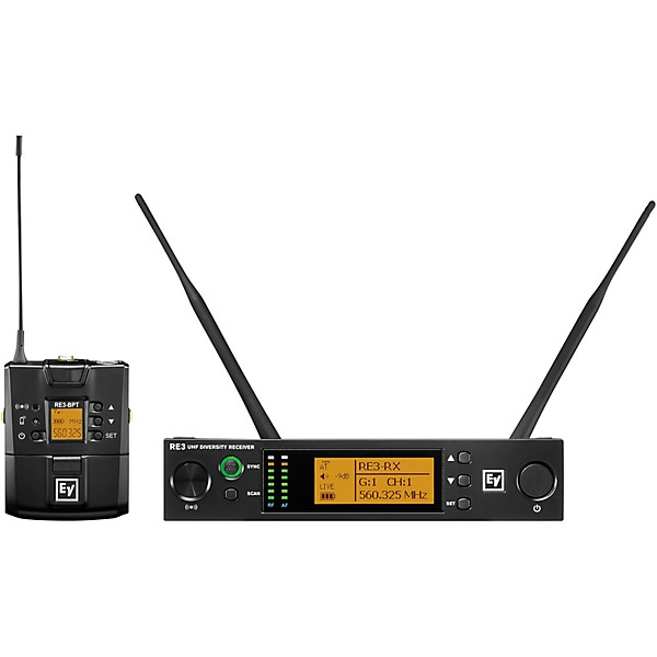Electro-Voice RE3 Wireless Bodypack Set, No Input Device 488-524 MHz