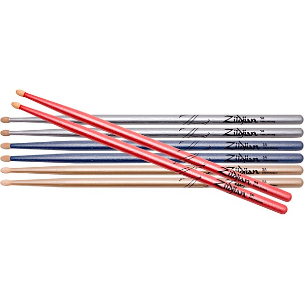 Zildjian Chroma Series Drum Sticks Value Pack 5A Wood