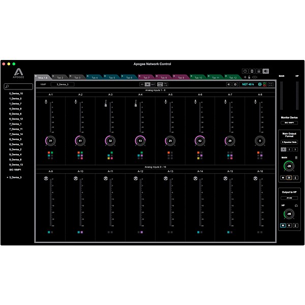 Apogee Symphony I/O MKII Dante Chassis with 8x8 Analog I/O + 8x8 AES/OP I/O + 8 Mic Pre Amp Module (Both slots populated)