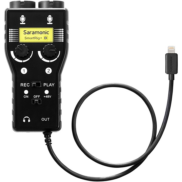 Open Box Saramonic SmartRig+DI (with Lightning Connector for iOS) 2CH XLR/3.5mm Microphone Audio Mixer Level 1