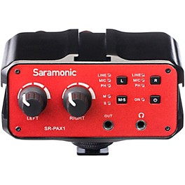 Saramonic SR-PAX1 2-Channel XLR 1/4" (6.5mm) TRS and 1/8" (3.5mm) On-Camera Audio Adapter and Mixer with +48v Phantom Powe...