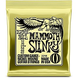 Ernie Ball Mammoth Slinky Nickel Wound Electric Guitar Strings, Gauge 12 - 62