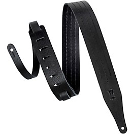 Levy's MV217TS-BLK_BLK 2" Wide Black Veg-tan Leather Guitar Strap