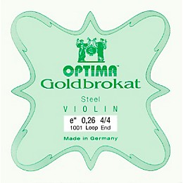 Optima Goldbrokat Series Steel Violin E String 4/4 Size, Light Steel, 26 guage loop end