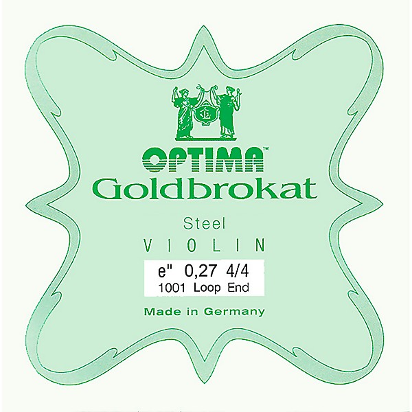 Optima Goldbrokat Series Steel Violin E String 4/4 Size, Medium Steel, 27 guage loop end