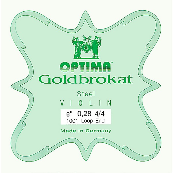 Optima Goldbrokat Series Steel Violin E String 4/4 Size, Heavy Steel, 28 guage loop end