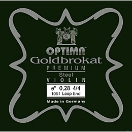 Optima Goldbrokat Premium Series Steel Violin E String 4/4 Size, Heavy Steel, 28 guage loop end