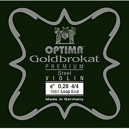 Optima Goldbrokat Premium Series Steel Violin E String 4/4 Size, Heavy Steel, 28 guage loop end