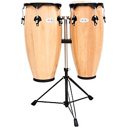 Toca Synergy Wood Conga Set With Stand 10 and 11 in. Natural Finish